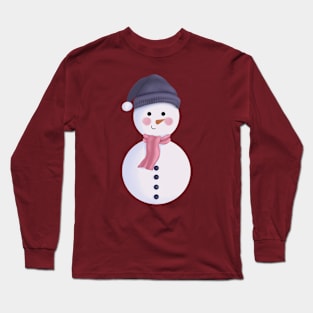 Christmas Snowman with Scarf and Beanie. Long Sleeve T-Shirt